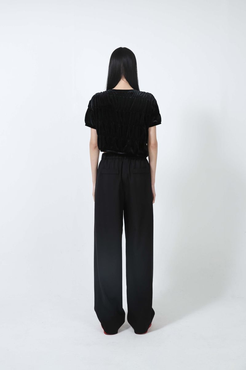WOOL PINTUCK PANTS