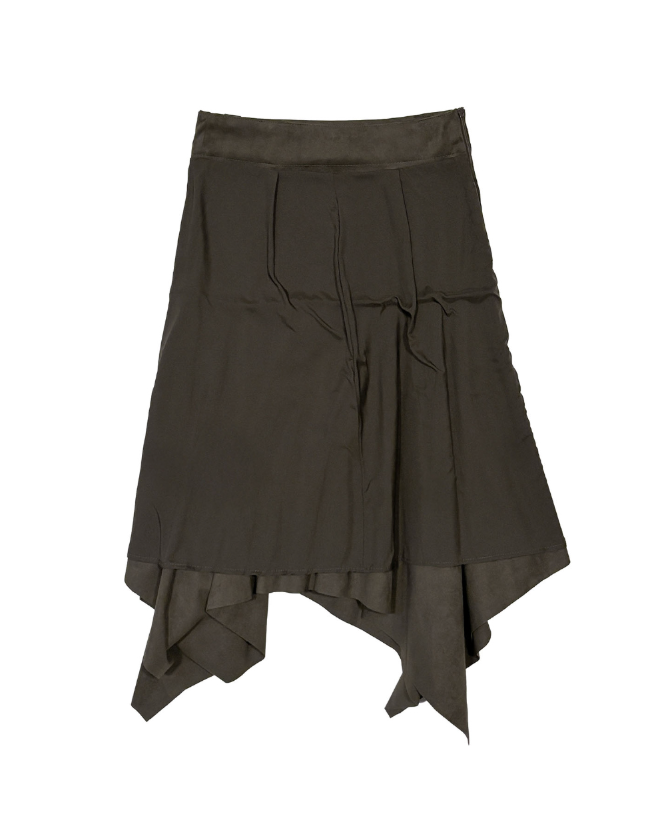 brondy matte suede asymmetric sk