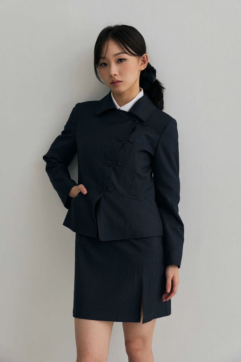 ODE ASYMMETRIC JACKET / CHARCOAL