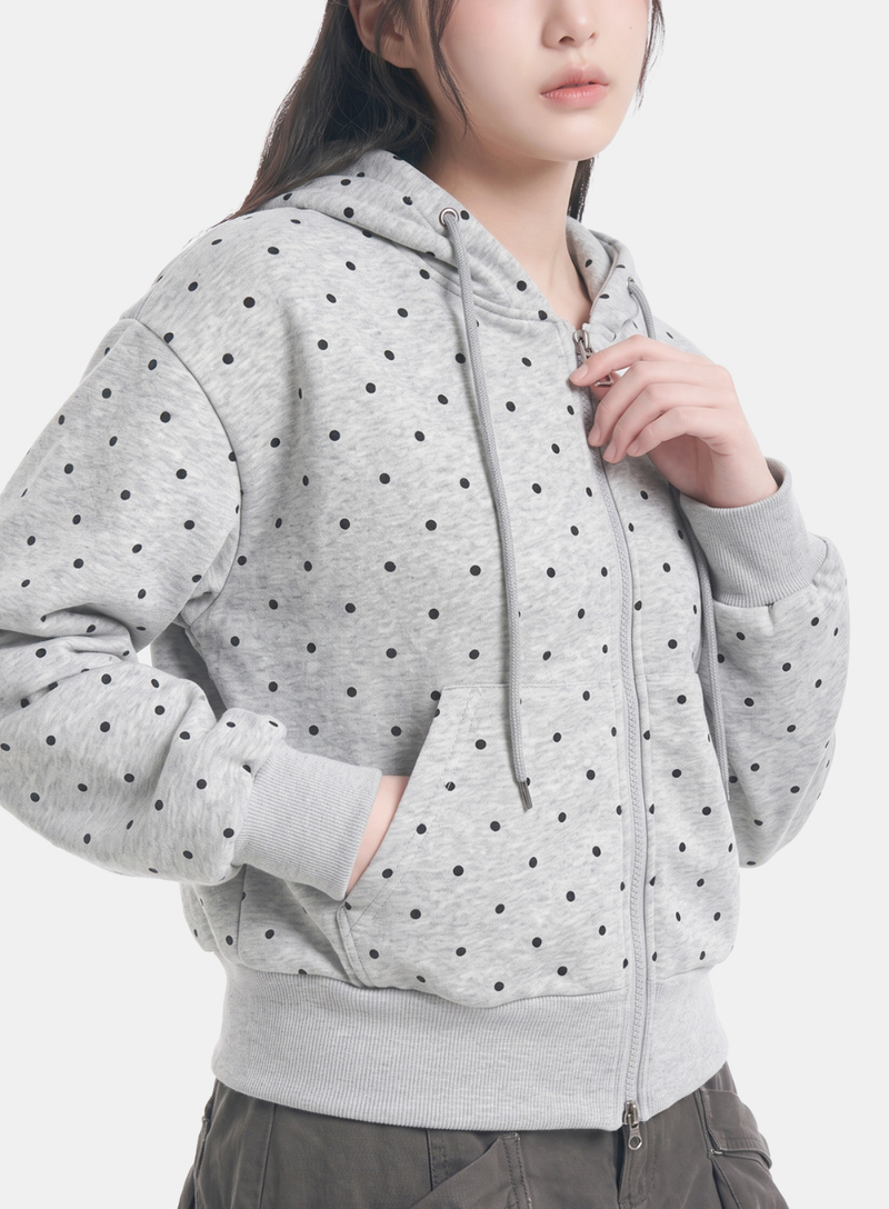 Mimi Dot Balloon Hoodie Zip-up