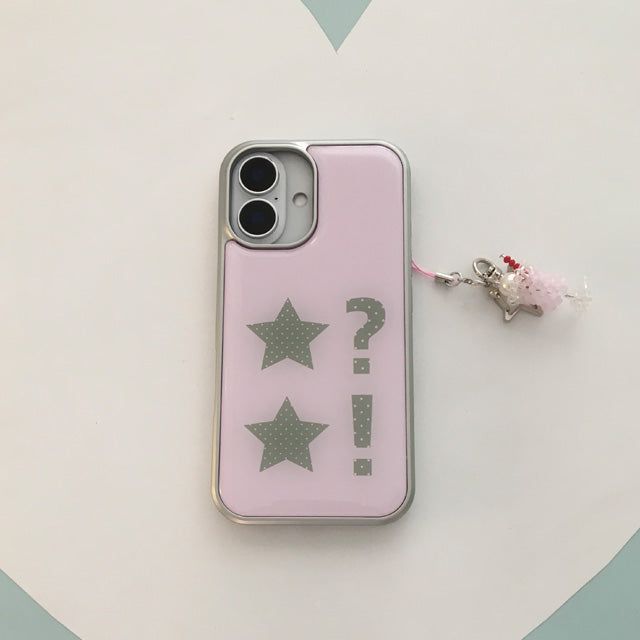 Dot dot star pink silver epoxy bumper case
