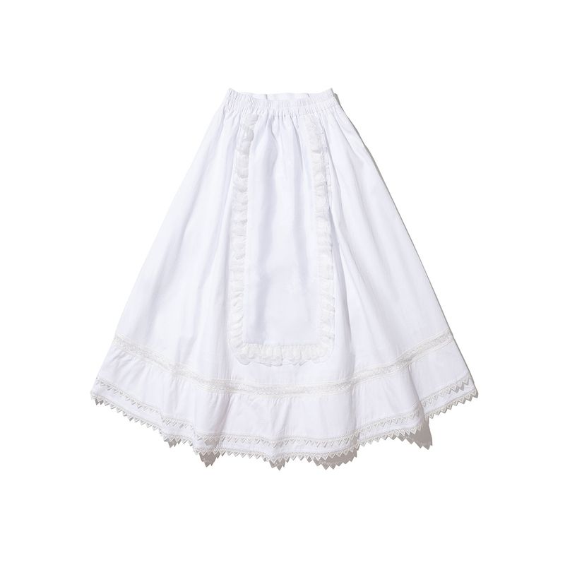 Apron-pyeseul Skirt (White)