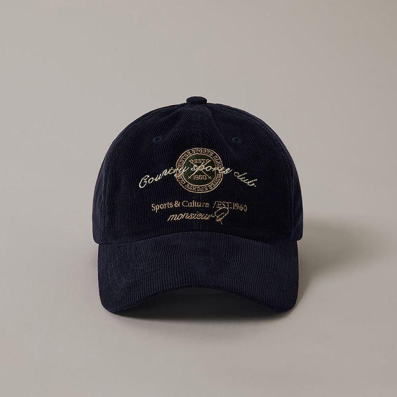 Q's（キューズ）の「S&C Corduroy Ball Cap (Navy)（Hats）」