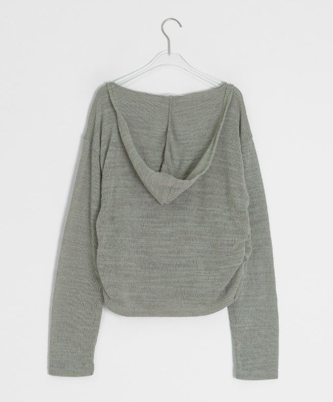 Ryoka Summer Layered V-Neck Wrap Hood Knit