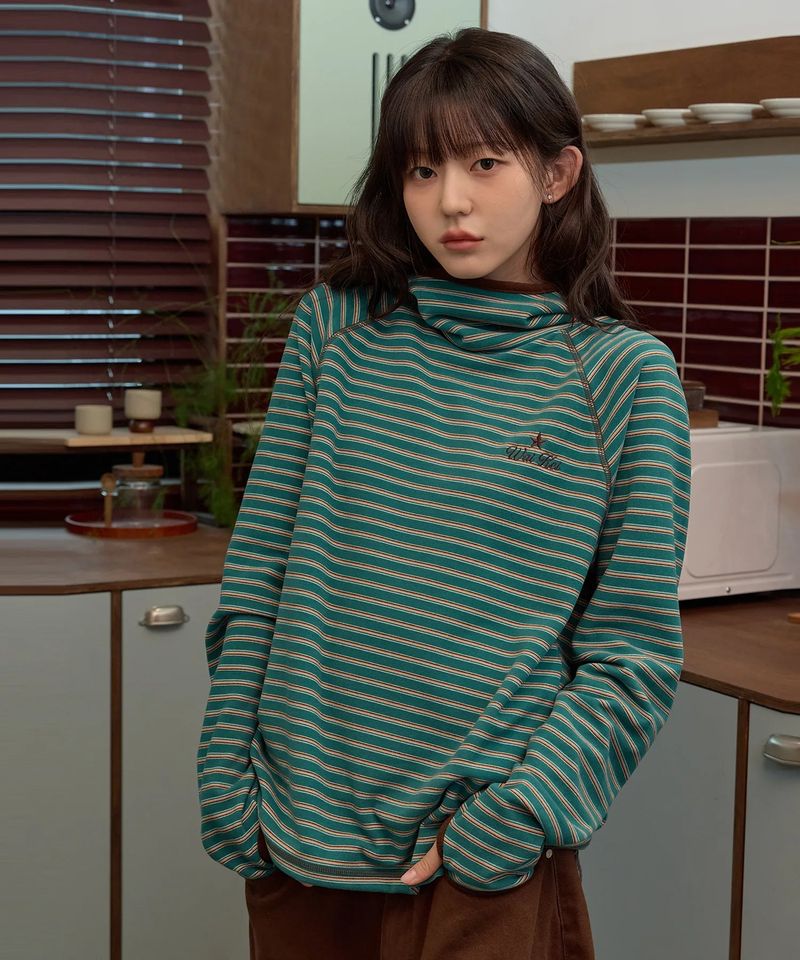 WaiKei（ワイケイ）の「ストライプマルチカラーブロックフーディー（トップス）」