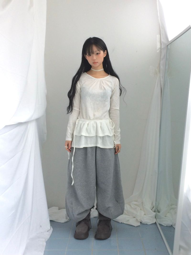 side strap frill dress