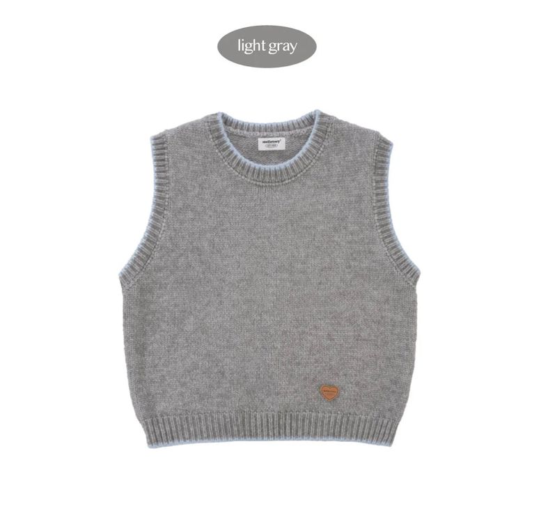 SIMPLE LINE KNIT VEST (Navy)