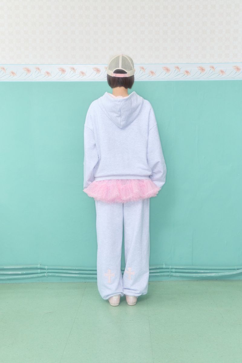 KIRI SKULL PATCH HOODIE (LIGHT GREY)
