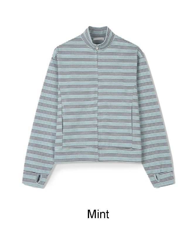 Needeu Crop Stripe Zip Up