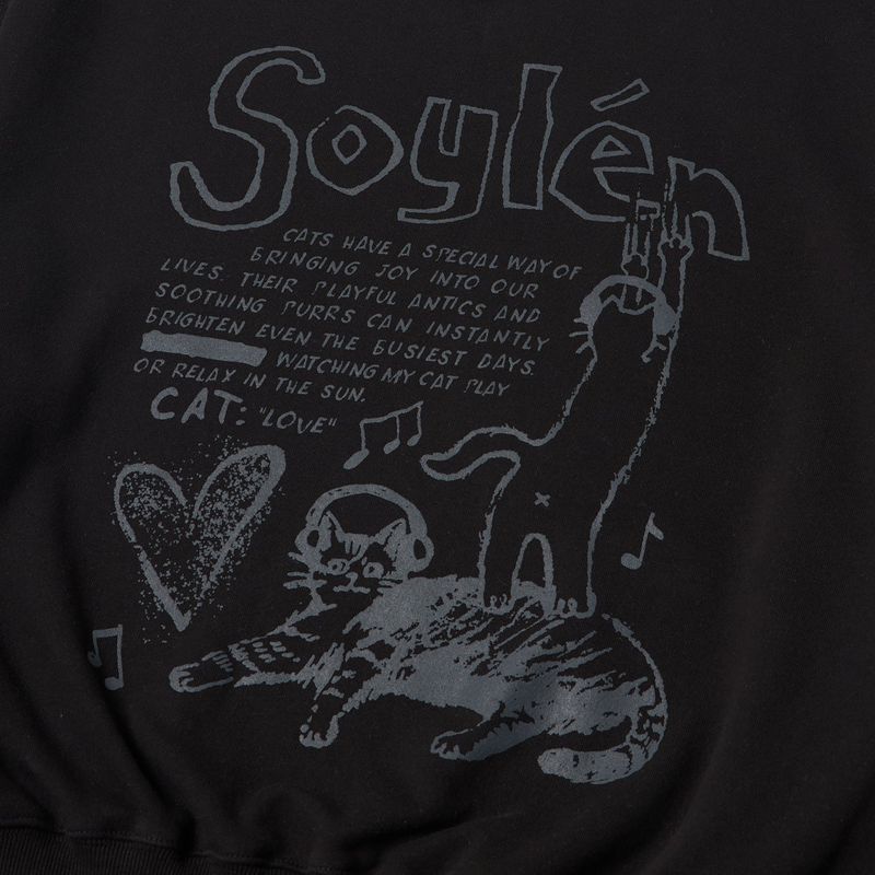 LOVE CATS SWEATSHIRTS (BLACK)