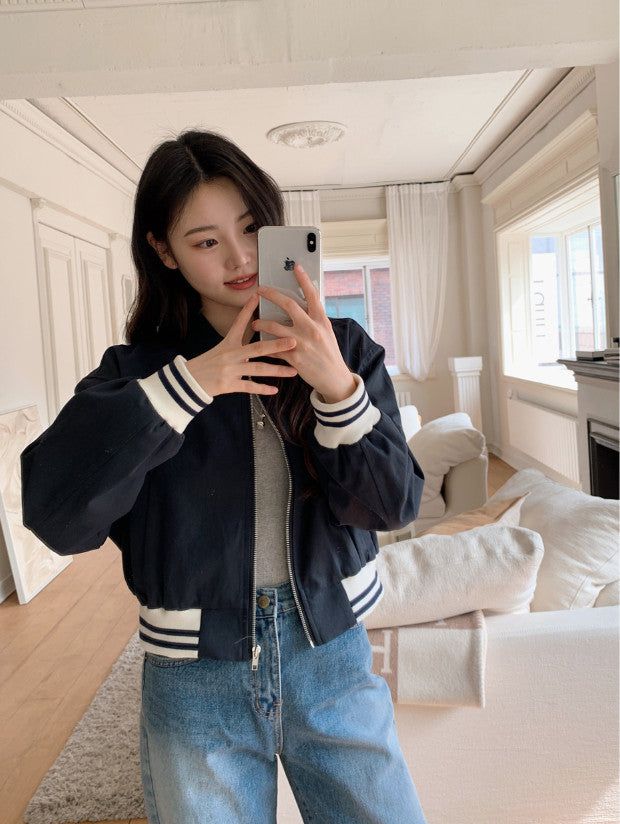 SHOPPERLAND（ショッパーランド）の「配色ロサンゼルス刺繍ジャンパー (2color)（Jackets/Outerwear）」