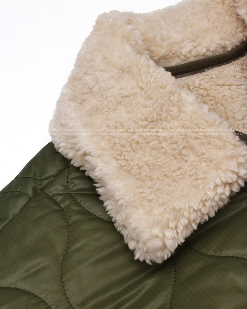 Reversible fur quilted jumper