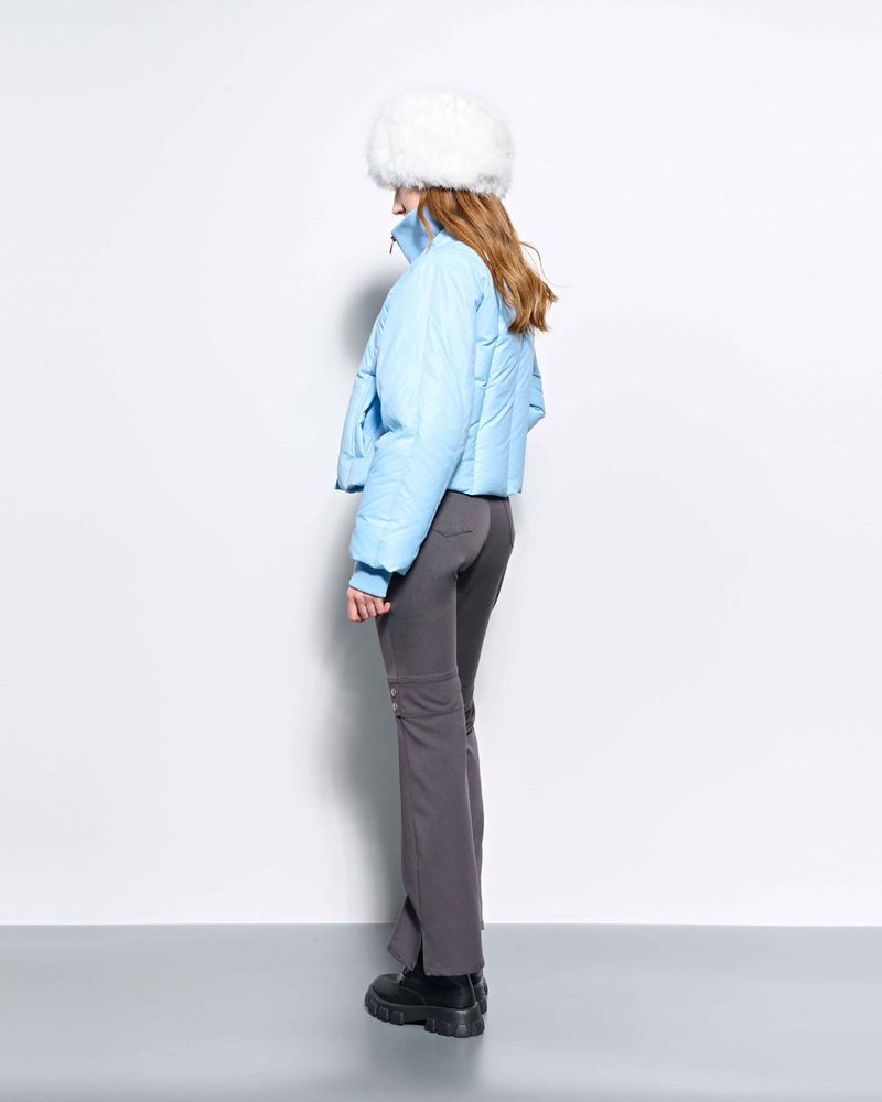 Rib Neck Goose Down Jacket _ Sky Blue