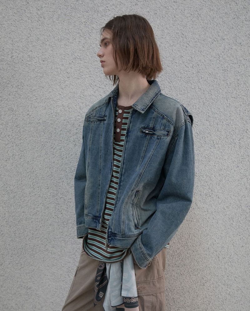 vintage washing line trucker jacket