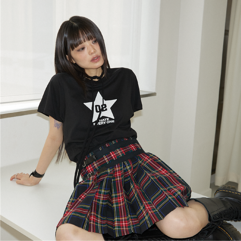  RIBBON ROCK T-SHIRT BLK