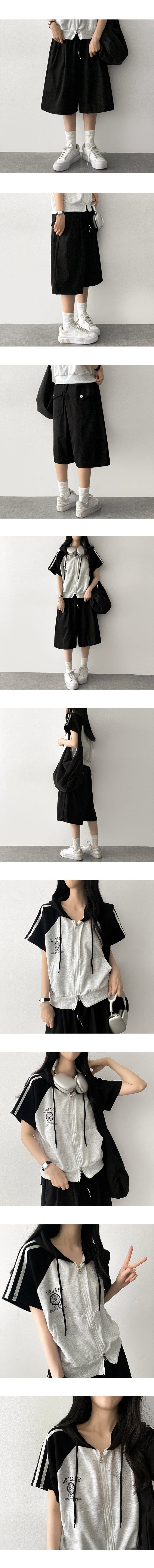 Fine Back Pocket Banding Bermuda Shorts