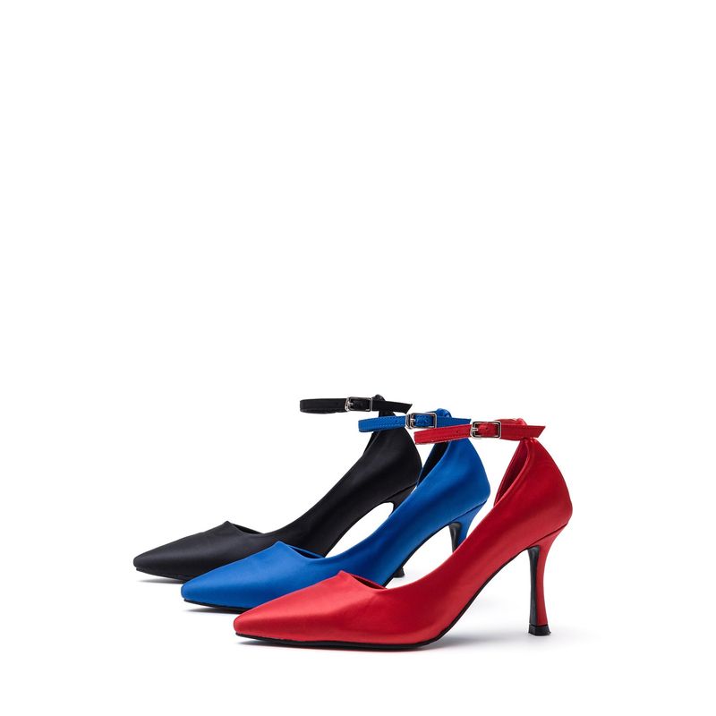 Satin Stiletto Heel(Black)