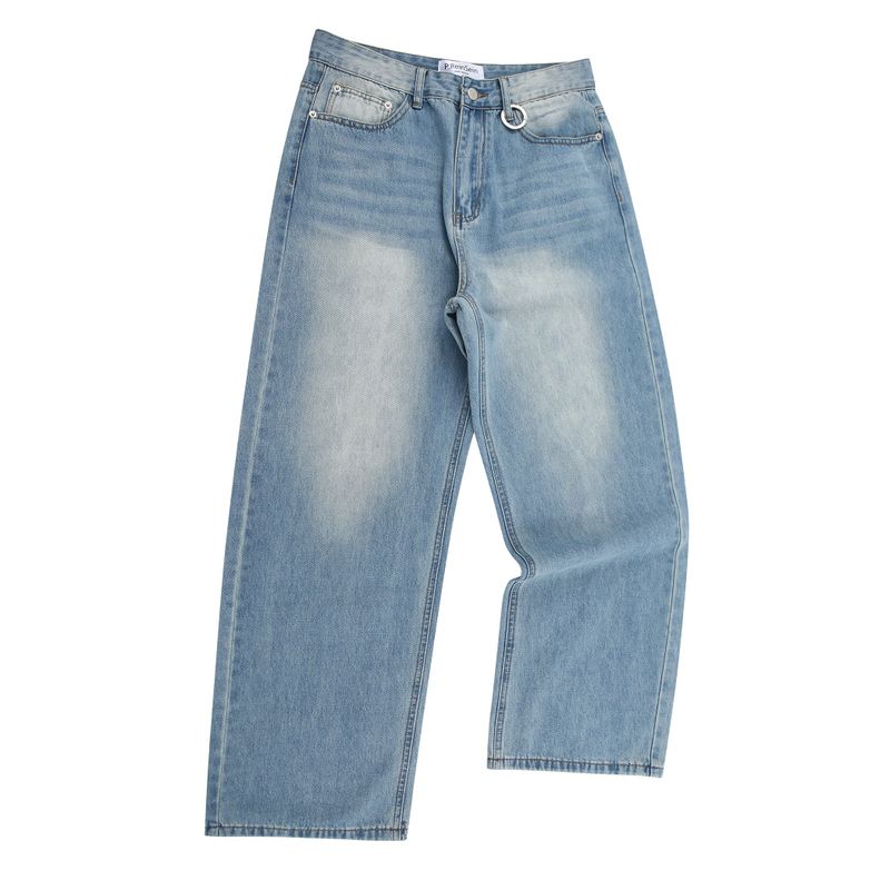 Light washing denim pants
