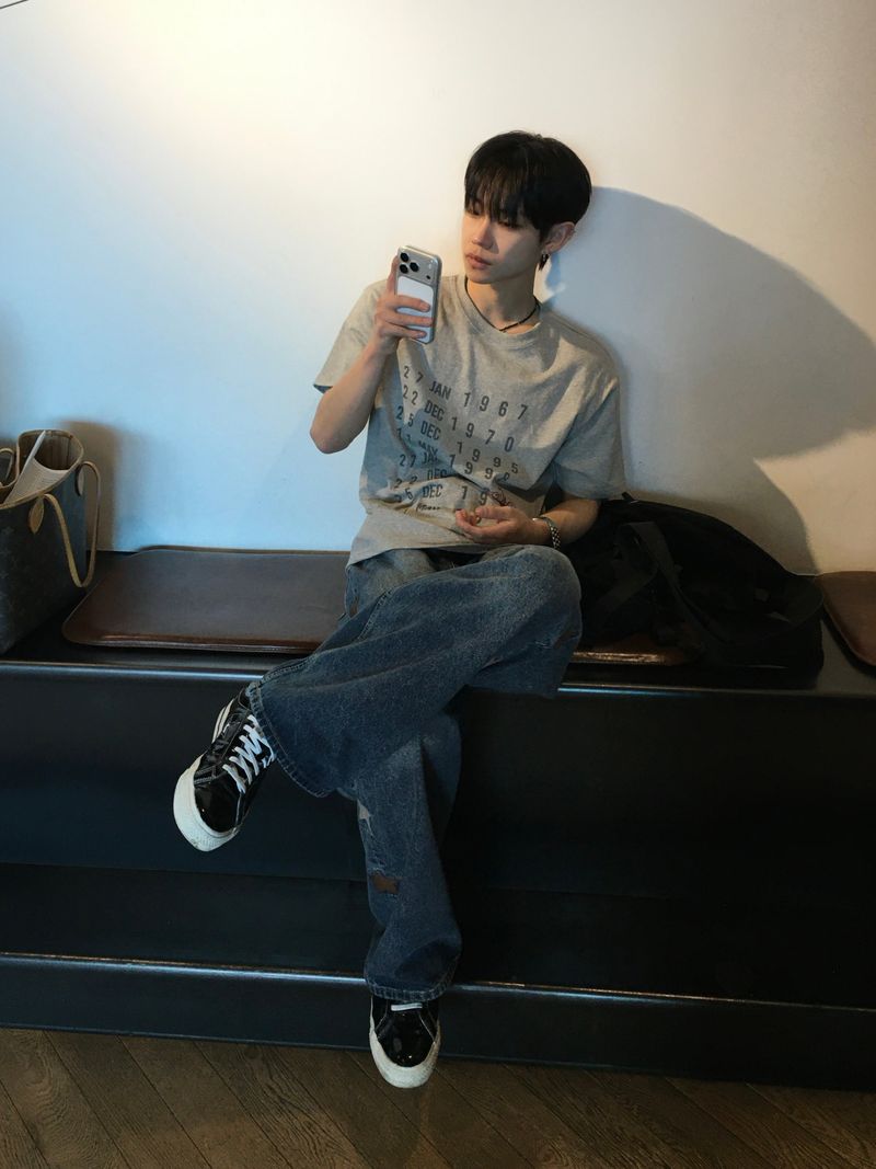 Kaz Star Embroidered Wide Denim Pants