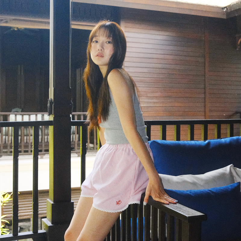Stripe Lace Shorts (RED)