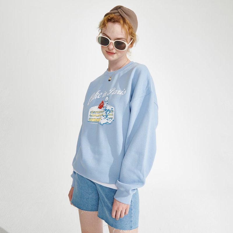 wonder visitor（ワンダービジター）の「Cake sweat-shirt [Light blue]（Tops）」