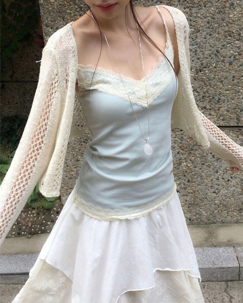 cloudemotion（クラウドエモーション）の「[♡MADE♡] 98 べべレーススリーブレストップ ♥ （トップス）」