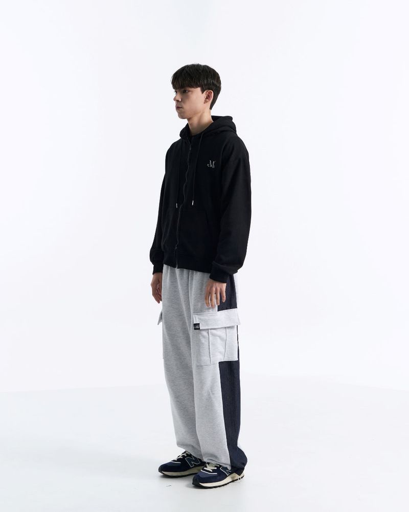 DENVER 2-WAY HOOD ZIP-UP MAN (Black, Gray)