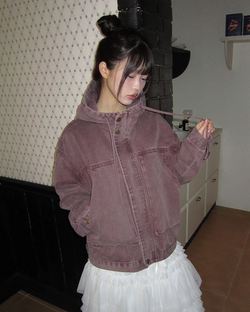 WONDER WONDER(ワンダーワンダー)の「Jepu Pigment-Washed Hoodie Jacket(Jackets/Outerwear)」