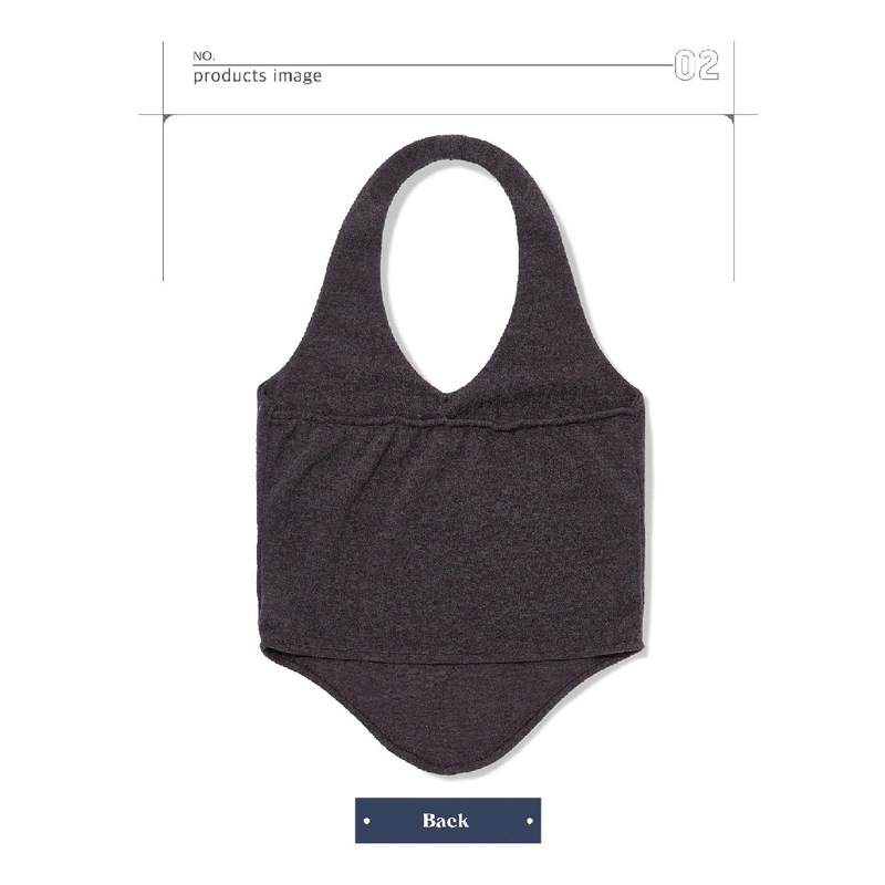 HALTERNEK KNIT VEST_CHARCOAL