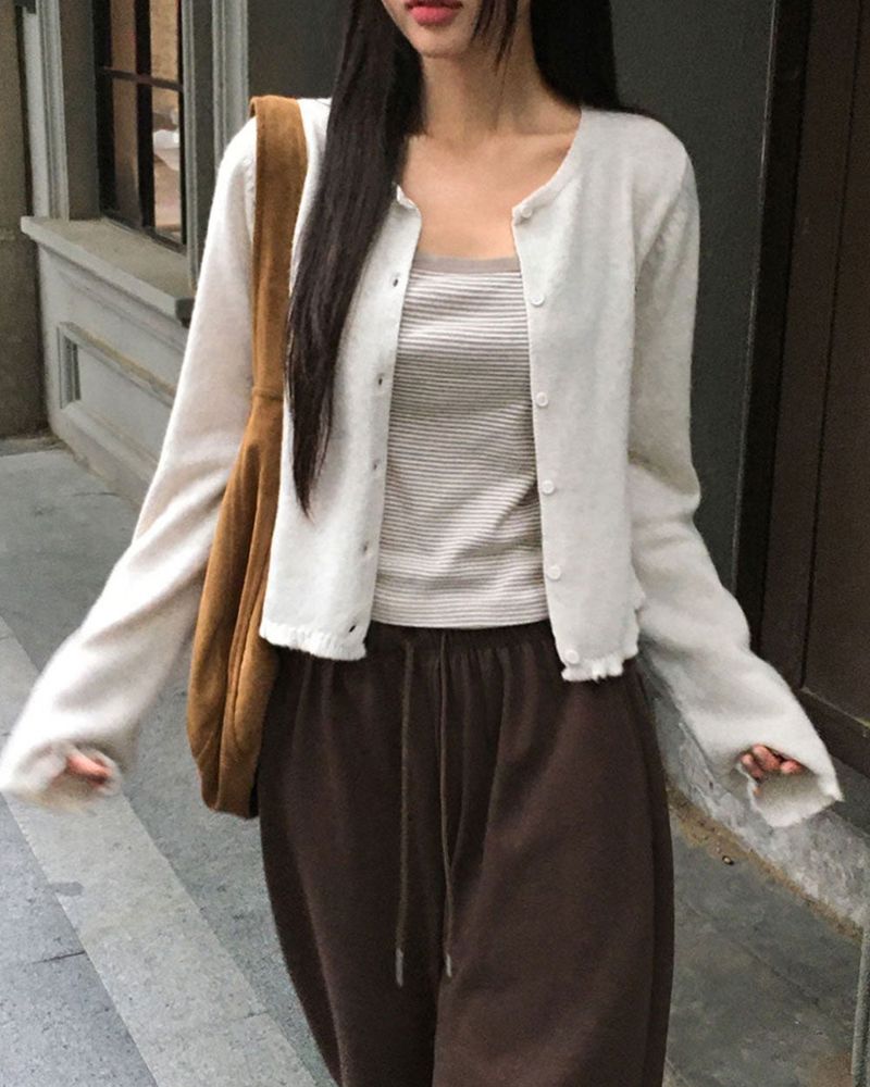 Candy Frill Knit Cardigan