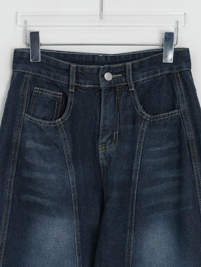 Kepan Lettering Wide Denim Pants