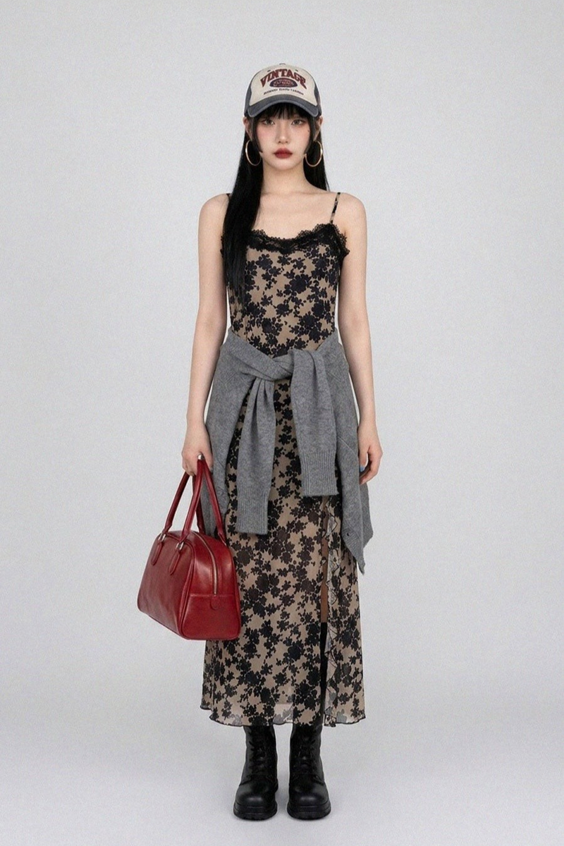 SIREN LACE GOWN SLIT DRESS