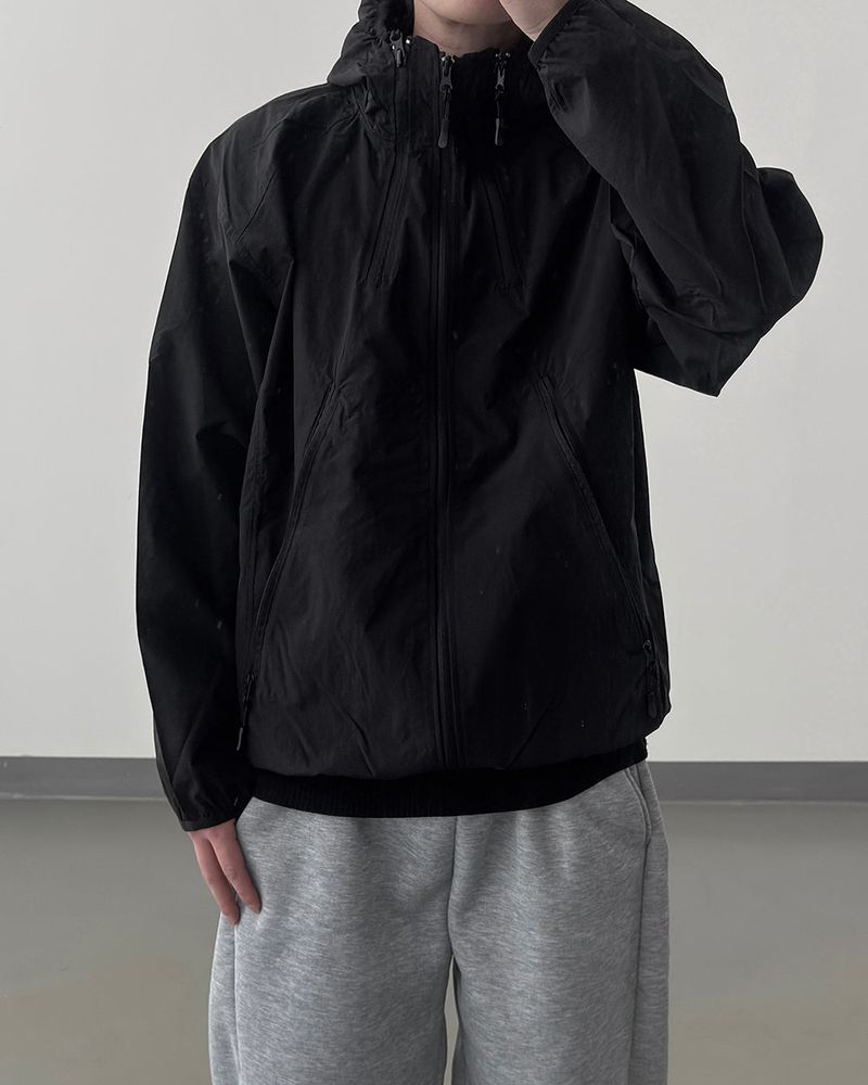 CALVET Zip-Up Hooded Windbreaker