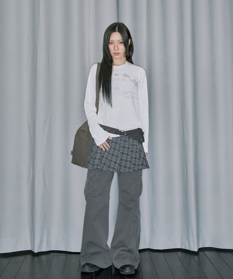 Star Applique Waffle Long Sleeve - OFF WHITE
