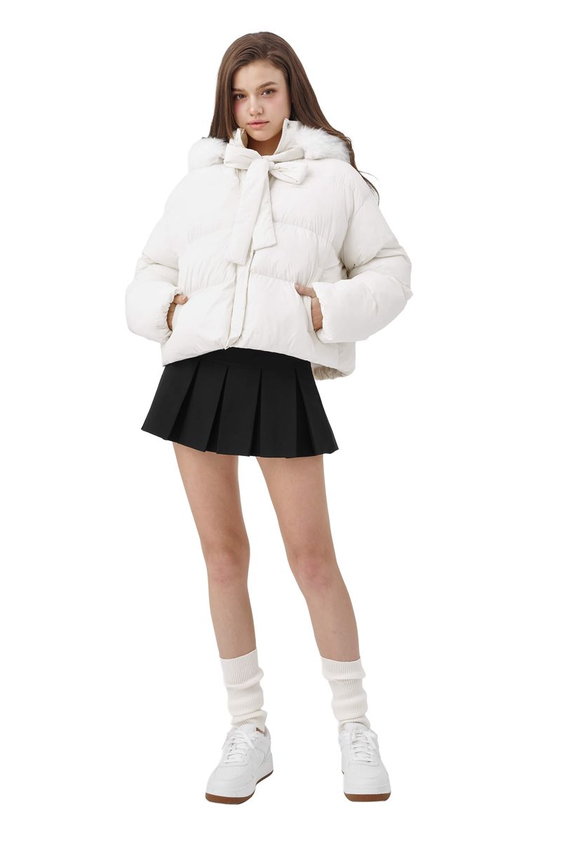 Kleesier（クリーシーア）の「Snowy ribbon puff jacket, Ivory（Jackets/Outerwear）」