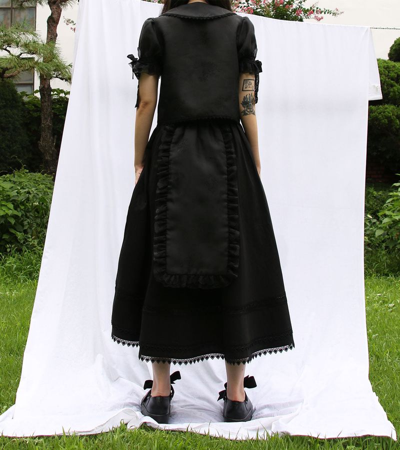 Apron-Pyeseul Skirt (Black)