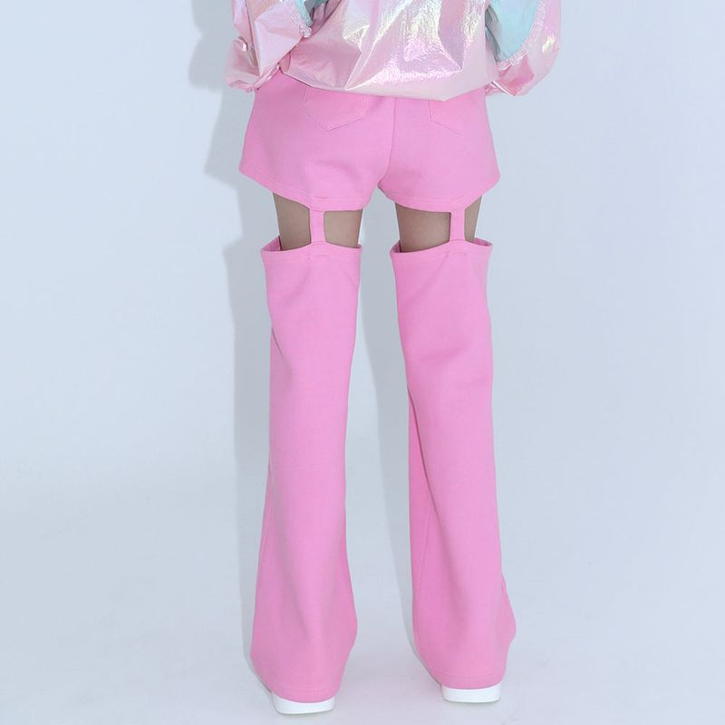 0 7 cut out emoji pants - PINK