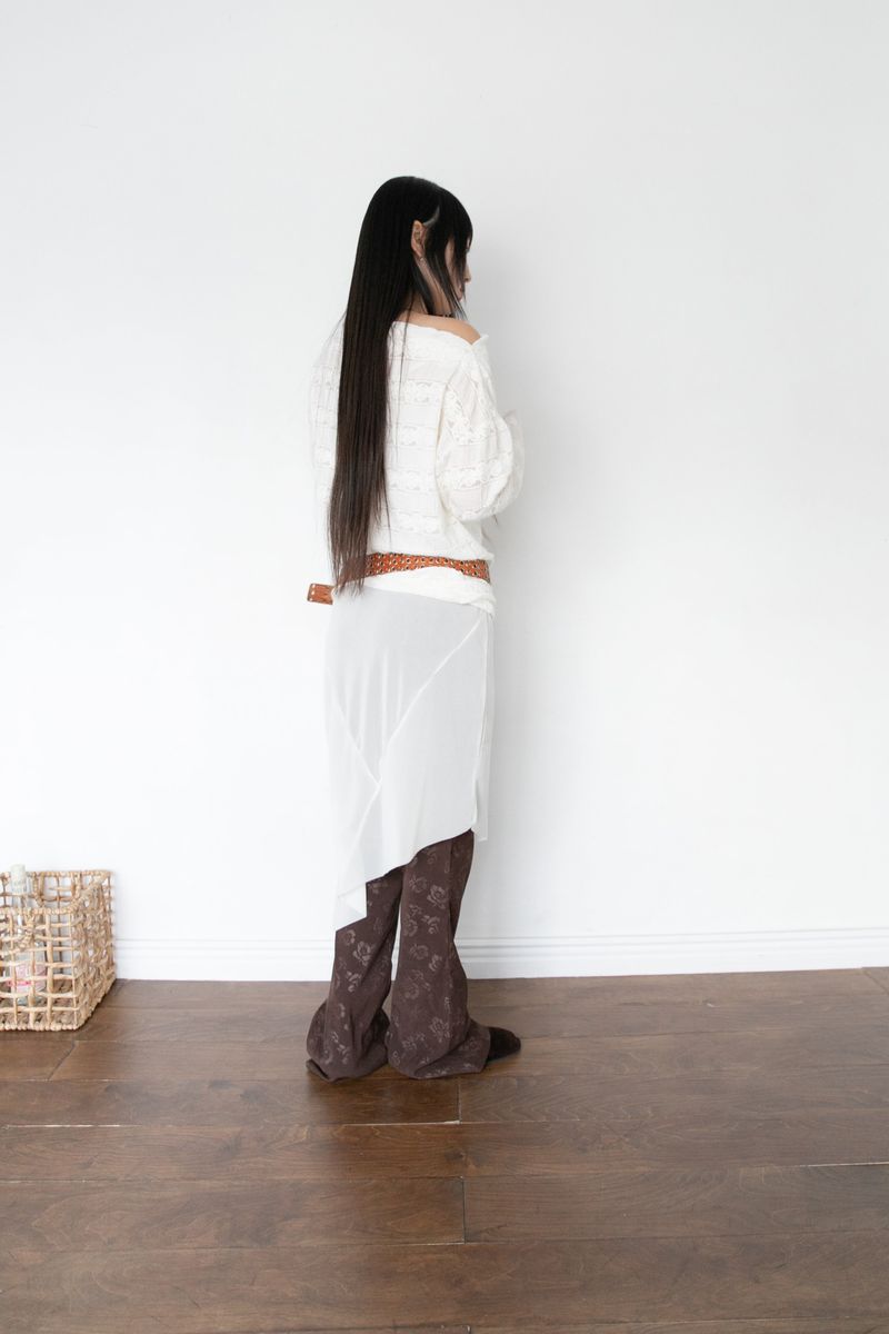 rose slim boot-cut banding pants(2colors)
