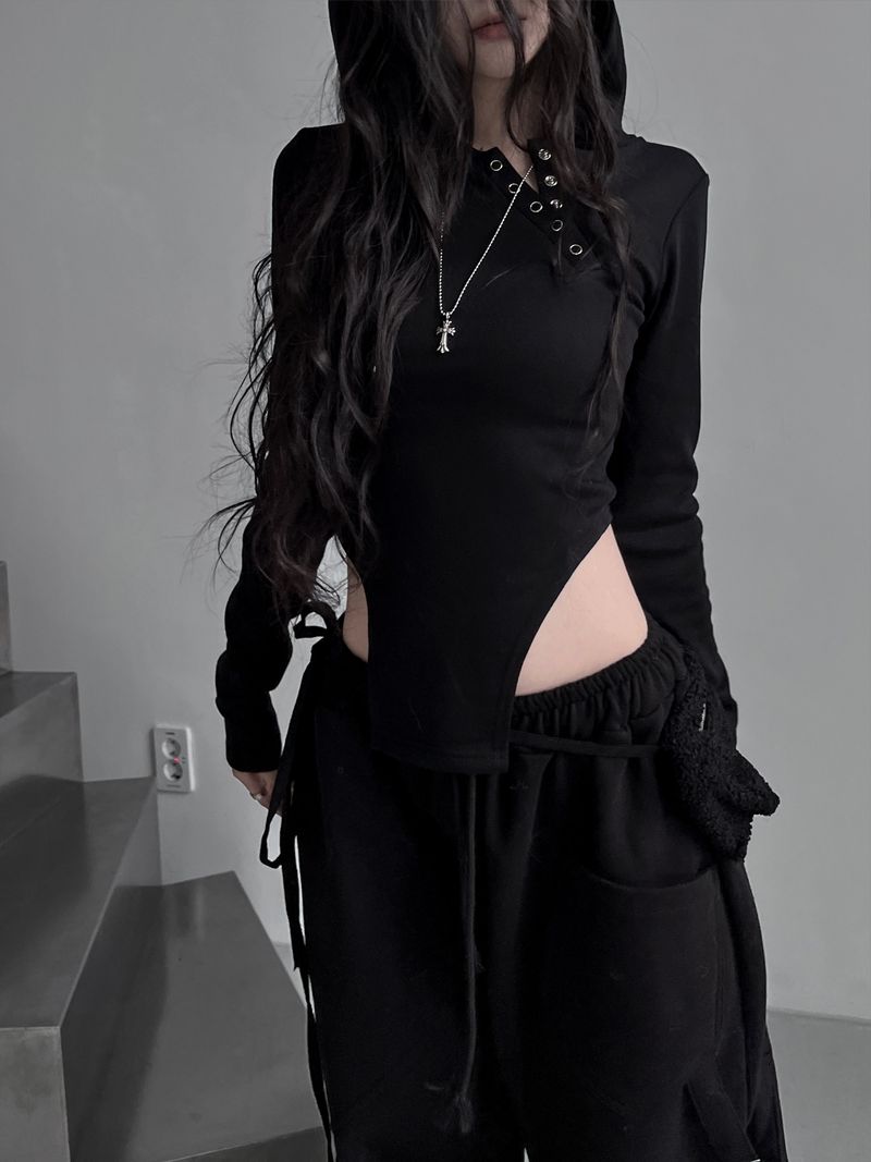 snap arch hooded bodysuit (fleece-lined)