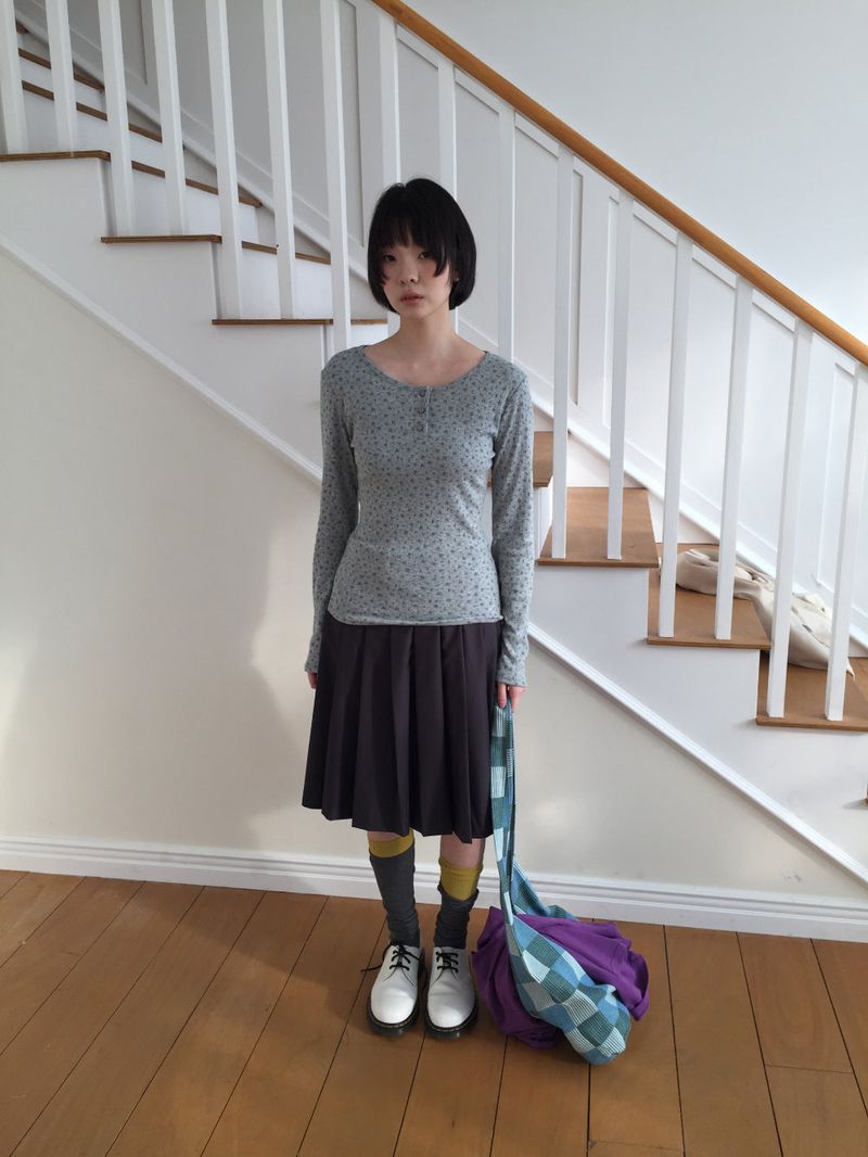 YWD PLEATS SKIRT + BELT (2color)