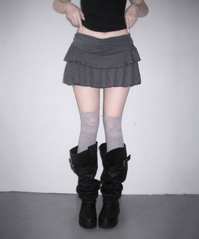 ash ruffle mini sk (3colors)