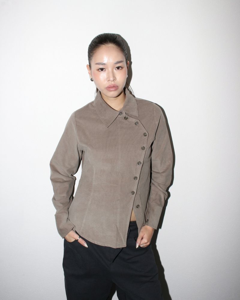 Side button shirts [Taupe]