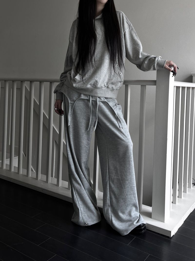 D-ring snap wide pants (2color)