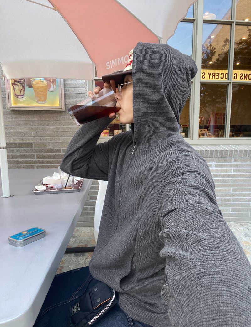 No.1333 mesh hood thin zip-up (3color)