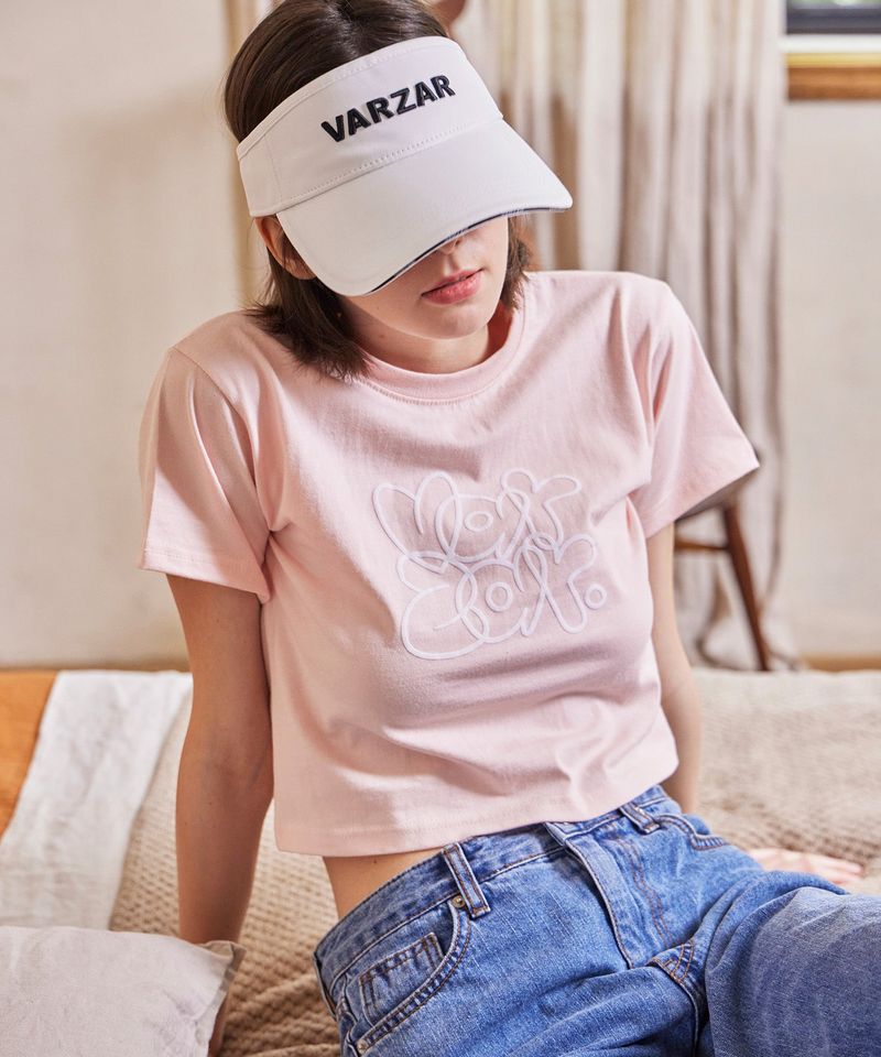 VARZAR(バザール)の「Graffiti Crop T-Shirts Pink(Tops)」