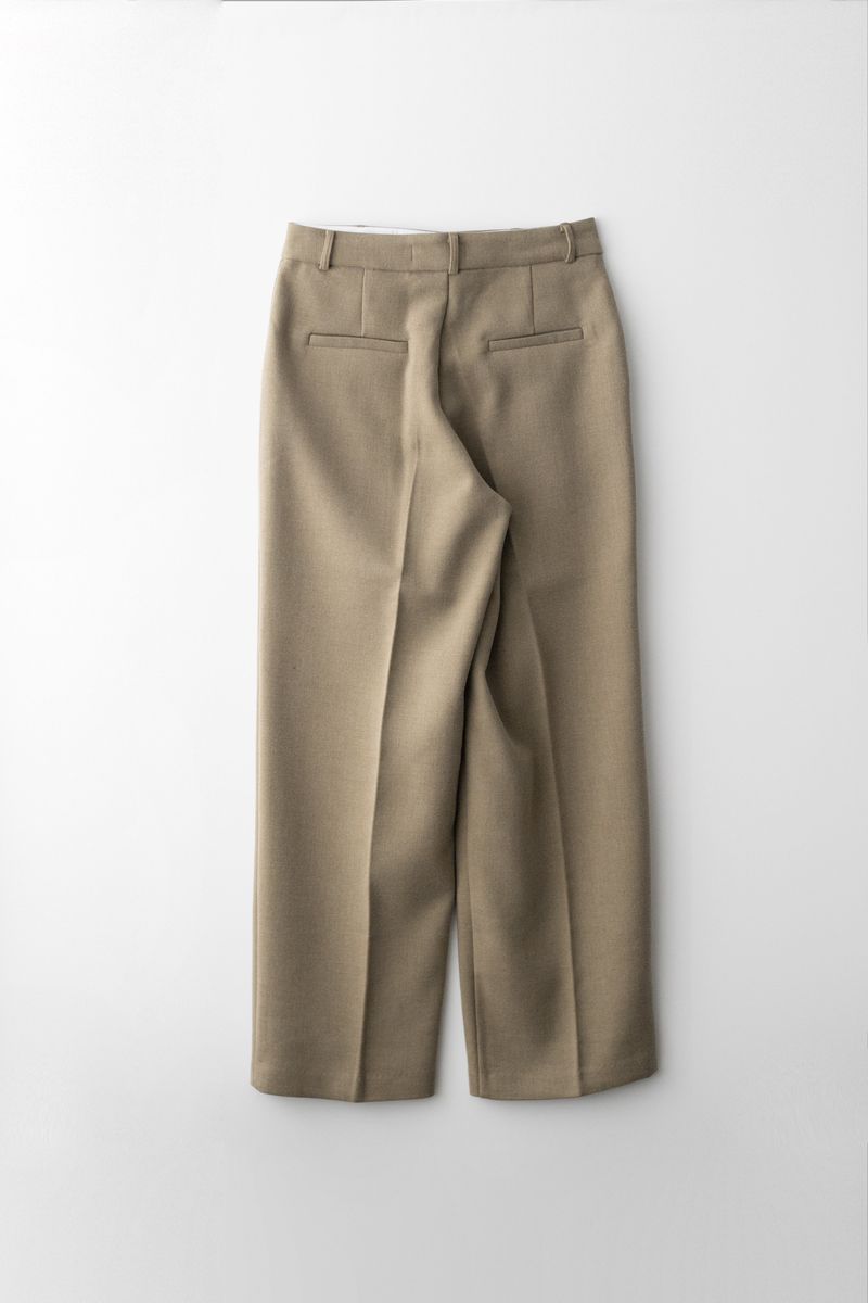 Semi wide pants (Beige)