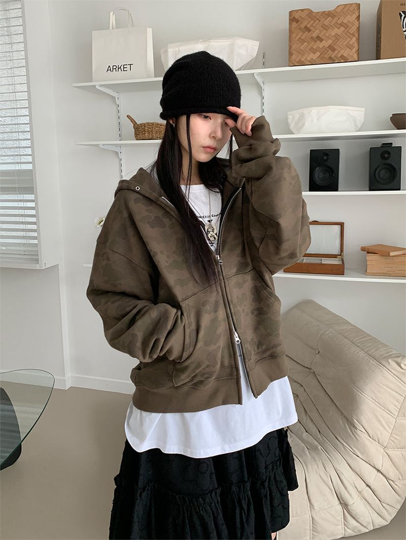 CAMO 2WAY SWEAT HOODIE (2C)