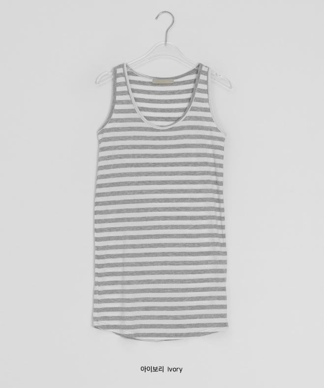 Casane Round Layered Stripe Long Sleeveless