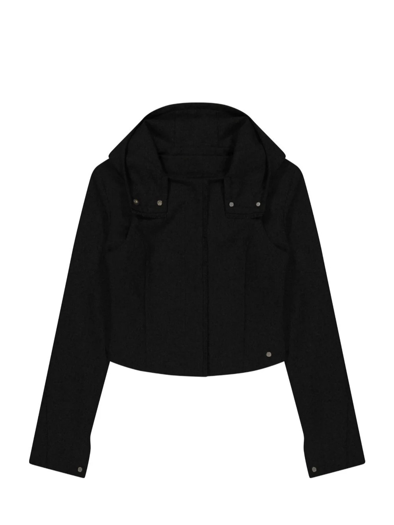 Layered Bolero Wool Jacket / Black