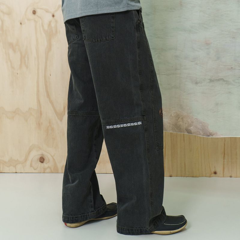 Ptery double knee pants / Black